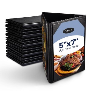 WeChef 10 Pack 5"x7" 3 Sides Table Tent Holder Menu Holder Bar Cafe Restaurant - 1 of 4