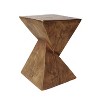 Sapphtopaz Modern End Table with Geometric Design Versatile Minimalist Hourglass Side Table with Texture Home Decor for Living Room, Bedroom - 2 of 4