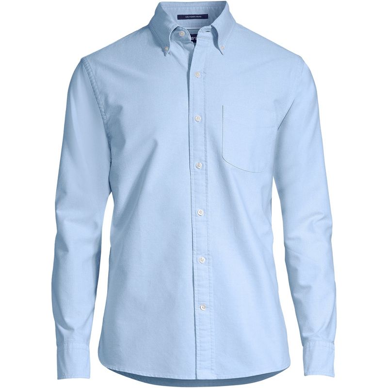 Lands' End Men's Tailored Fit Long Sleeve Sail Rigger Oxford Shirt, 3 of 7