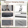 Outdoor Porch Swing Chair Hanging Basket, Patio Swing Chair with Cushion, Hanging Porch Swing for Backyard Garden Balcony, Hold Up to 300 LBS - 3 of 4