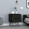 NicBex 2 Drawers Nightstand with Black Handle Design,Bedside Table with Hairpin Metal Legs,Modern Side Table for Bedroom - 2 of 4