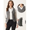 Allegra K Women's V-Neck Sleeveless Irregular Hem Belted Button Front Vest - 2 of 4