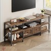 Rustic 63"/71" /79" TV Stand for TVs Up to 65"/75"/85" Industrial Media Console w/2 Drawers and Open Storage Shelves - 2 of 4