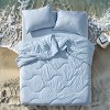 Bedsure Cooling Comforters Queen Size, Blue Cooling Blanket for Hot Sleepers, 4 Pieces Double-Sided Cool Tech Queen Bedding Set with Breathable Lightw - 2 of 4