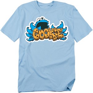 Men's Sesame Street Cookie Monster Simple Graffiti Tag T-Shirt