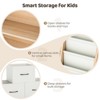 SUGIFT Kids Storage Organizer Shelf with Book Rack and Fabric Bins, Wooden Toy Organizer with Vertical Canvas Slots and Drawers - 3 of 4