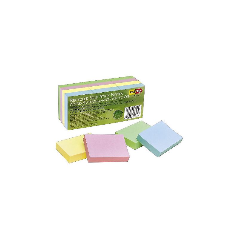 Redi-Tag Standard Notes 1 1/2" x 2" Assorted Pastels 100 Sheets/Pad 2622677, 1 of 2