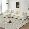 110" Modular Combination Cloud Sofa with Ottoman, Chenille Deep Seat L-Shaped Sectional Couch with Cushions, Modern Living Room Furniture - 2 of 4