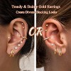 Jstyle Hypoallergenic Gold Stud Hoop Earrings for Women Men Surgical Stainless Steel Flat Back Earrings Small 14K Gold Huggie Hoops - 4 of 4