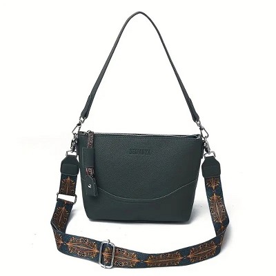 Boersma Women's Elegant Ethnic Embroidery Shoulder Bag – Large Capacity Crossbody with Zipper, Ergonomic Design, Perfect for Work, Travel & Daily Use