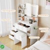 Vanity Desk with Mirror and Lights 36-Inch Modern Makeup Dressing Table w/Outlets 4 Drawers Stool & Hair Dryer Holder - 3 of 4