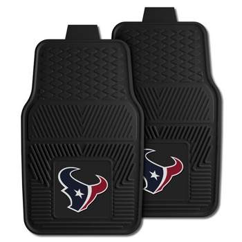 Fanmats 27 x 17 Inch Universal Fit All Weather Protection Vinyl Front Row Floor Mat 2 Piece Set for Cars, Trucks, and SUVs, NFL Houston Texans