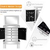 VINGLI Mirrored Jewelry Armoire, Mirror Jewelry Cabinet Standing with 6 Drawers & 2 Side Doors - 2 of 4