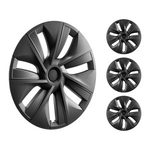 VEVOR Wheel Rim Cover Hubcaps, 19 in, 2020-2023 Model Y Fully Fit Hubcap with Snap, Guard Tape & Valve Nozzle Hole, ABS & PC Hubcap, Black - 1 of 4