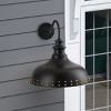 Dewdrop Industrial 3-Light Wall Sconce 25.9 in Matte Black Iron with Handcrafted Gold Rivets ETL Certified Exterior Mounted Light Fixture - 3 of 4