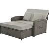 JUJABU PE Wicker Double Chaise Lounge with Adjustable Back and Cushions, Free Furniture Protection Cover - 2 of 4