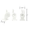 Adam & Friends Fingers Crossed, Peace Sign, Thumbs Up Sculpture | 3-Pack - 3 of 4