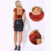 INSPIRE CHIC Women's Crew Neck Y2k Short Sleeve Nightout Sheer Mesh Crop Top - 2 of 4