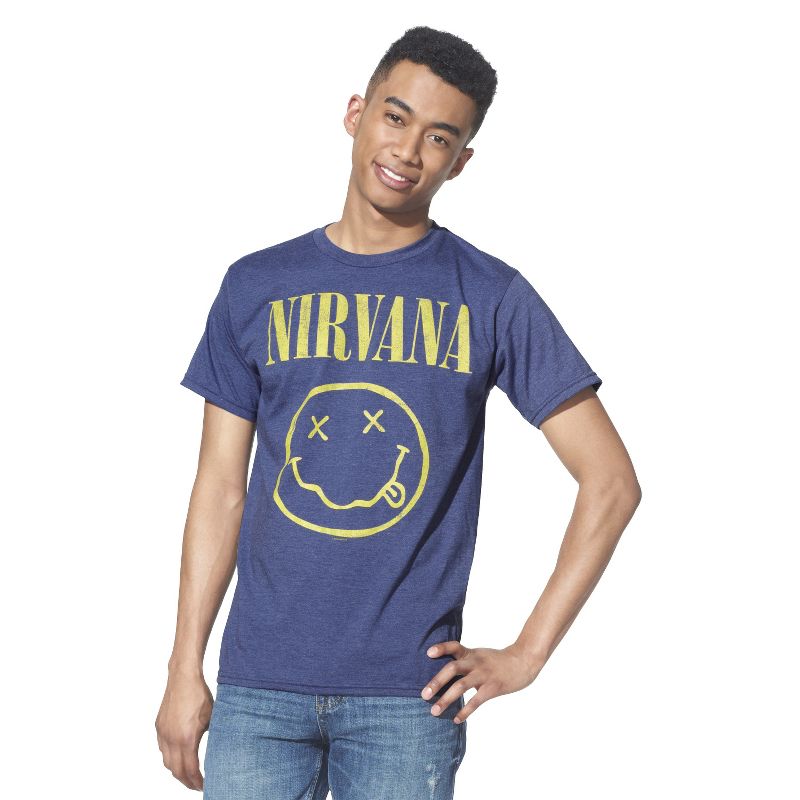 Men's Nirvana Short Sleeve Graphic T-Shirt - Denim Heather, 2 of 10