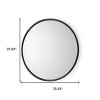 HomeRoots 36" Black Metal Round Framed Accent Mirror - 3 of 4