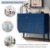 3-Door Storage Sideboard, Cabinet with Adjustable Shelf, Console Table with Retro Metal Handles & 4 Pinewood Legs, MDF Entryway Table for Home - 2 of 4