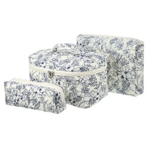 Unique Bargains Women's Quilted Makeup Bag 3 Pcs - 1 of 4