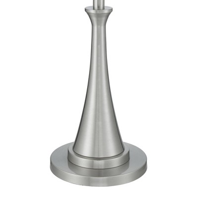Karl 63" Brushed Nickel Floor Lamp with White Drum Shade