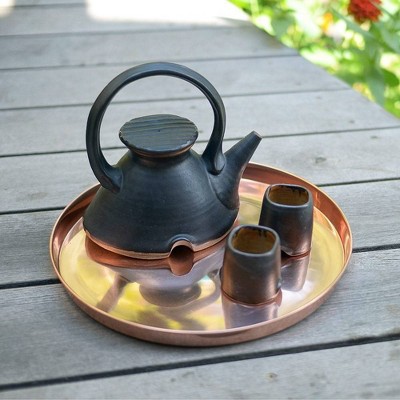 15" Round Copper-Plated Stainless Steel Decorative Tray