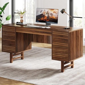 Tribesigns 59.06-Inch Computer Desk with Large Drawer, Wood Office Executive Desk with Storage Cabinet - 1 of 4