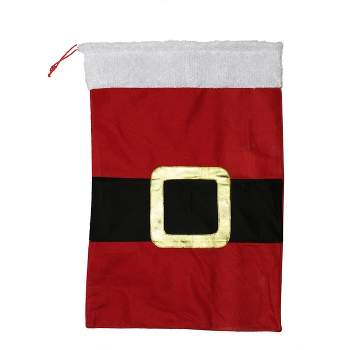 Northlight 18" x 26" Santa Claus Belt Buckle Christmas Gift Bag Sack