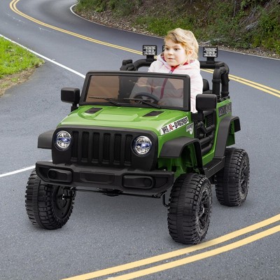 12V Kids Ride On Truck, Battery Powered Toy Car w/ Remote Control, Electric Vehicle Truck with High/Low Speeds, LED Light, Music for Boys Girls 3-8