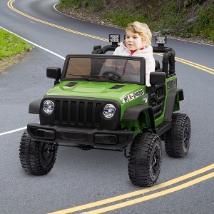 12V Kids Ride On Truck, Battery Powered Toy Car w/ Remote Control, Electric Vehicle Truck with High/Low Speeds, LED Light, Music for Boys Girls 3-8 - 1 of 4