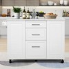 Rbied Wood Kitchen Cart with Tilt Trash Can Cabinet, Pull Out Cabinet Organizer, Drop Leaf, 2 Drawers - 3 of 4
