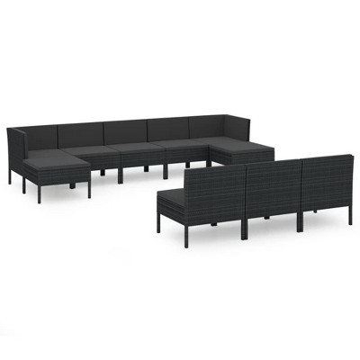 vidaXL Garden Lounge Set Black