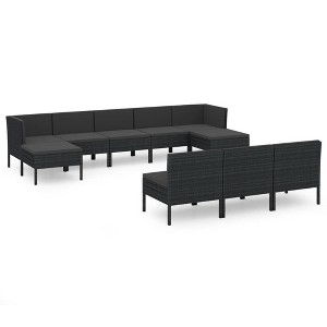vidaXL Garden Lounge Set Black - 1 of 4