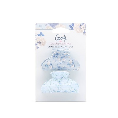 Goody x LoveShackFancy Small Claw Clips - Everblooming Rosettes and English Ivy - 2ct - Blue
