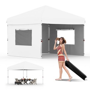 Pop Up Canopy - Easy Up Camping Tent with One Roller Bag, 3 Adjustable Height, 4 Weight Bags for Deck, Garden, Sports, Beach, Party - 1 of 4