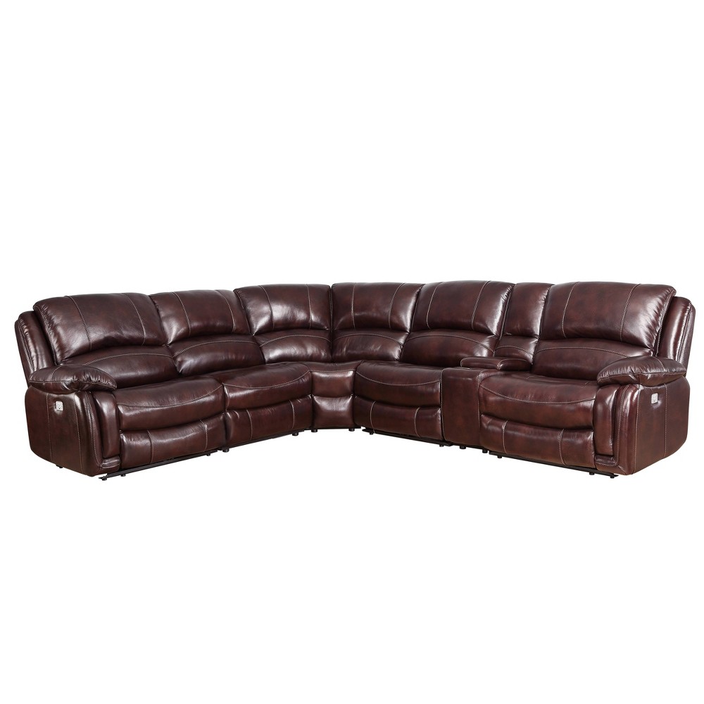 Photos - Storage Combination 6pc Denver Power Reclining Sectional Sofas Brown - Steve Silver Co.