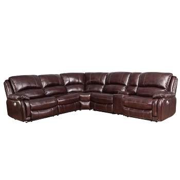 6pc Denver Power Reclining Sectional Sofas Brown - Steve Silver Co.