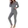 Fruit of the Loom Women's and Plus Thermal Stretch Fleece Top and Pant Set - 2 of 4