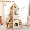 QuestaPack Modern Cat Tree Rocket Shape,54" Wood Cat Tower Multilevel for Indoor Cats - 3 of 4
