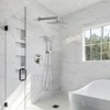 Cobbe Brushed Nickel Wall Mount with 12-Inch Rainfall Head 5 Settings Hand Shower and 15.74-Inch Shower Arm Single Handle Bathroom Shower System - 2 of 4