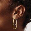 Black Bow Jewelry Twisted Double Oval Hollow Hoop Earrings in 14k Two Tone Gold, 42mm - 3 of 4