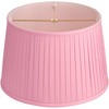 Springcrest 14" Top x 17" Bottom x 11" High x 11" Slant Lamp Shade Replacement Large Bright Pink Empire Round Modern Fabric Pleated Spider Harp Finial - 4 of 4
