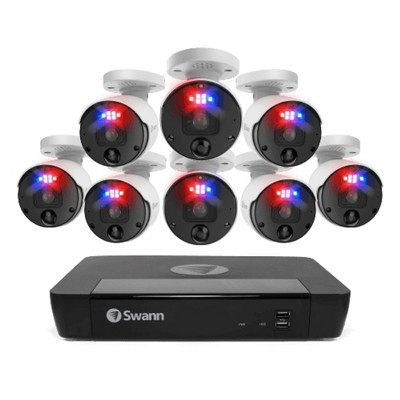 Swann NVR Security System, Round Professional Bullet Cameras, 88980 Hub, Black