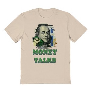 Rerun Island Men's Money Talks Short Sleeve Graphic Cotton T-Shirt - Sand M - 1 of 4
