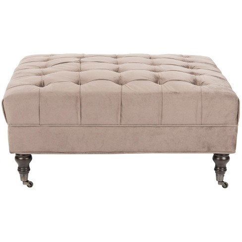 Clark Tufted Cocktail Ottoman Mushroom Safavieh Target