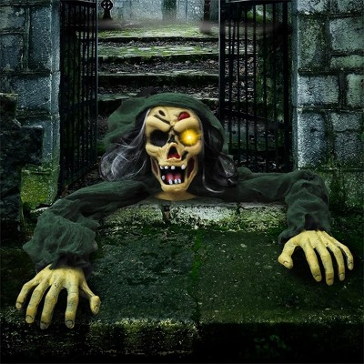 Joyfy Halloween Outdoor Decoration Light-Up Climbing Zombie Groundbreaker with Creepy Sound for Outdoor Lawn, Yard,Patio,Graveyard Decor