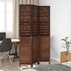 vidaXL Paulownia Wood Partition Screen 3 Panels Dark Brown - 3 of 4