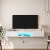 NicBex 63" Floating TV Stand with 16 Color LEDs Modern Entertainment Center Media Console for Living Room, Bedroom, White - 2 of 4